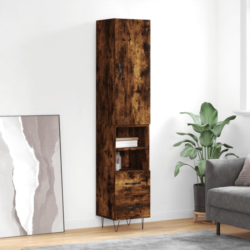 Skříň Highboard 34,5 X 34 X 180 Cm Kompozitní Dřevo