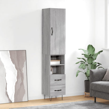 Skříň Highboard 34,5 X 34 X 180 Cm Kompozitní Dřevo