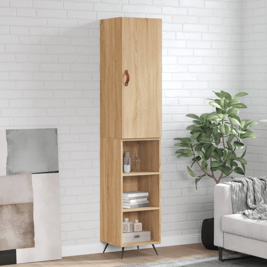 Skříň Highboard 34,5 X 34 X 180 Cm Kompozitní Dřevo