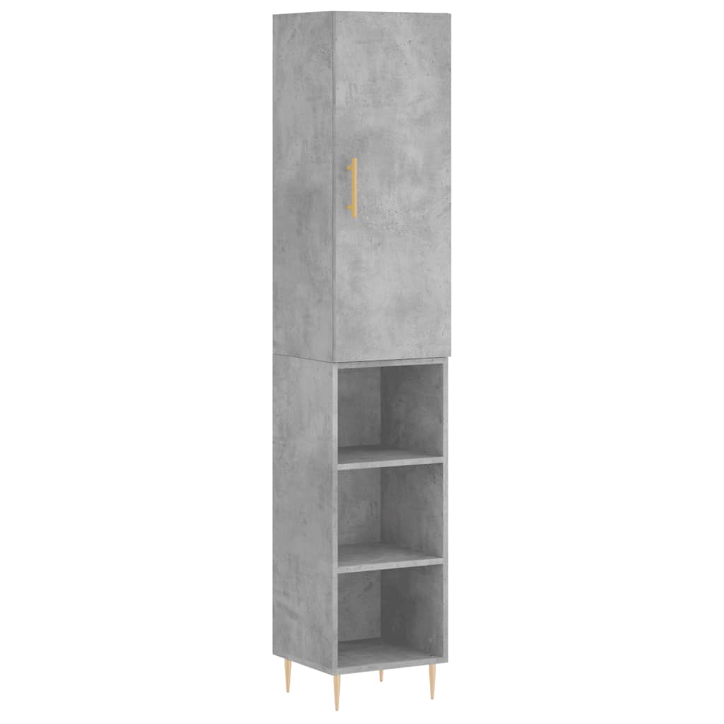 Skříň Highboard Betonově Šedá 34,5X34X180 Cm Kompozitní Dřevo