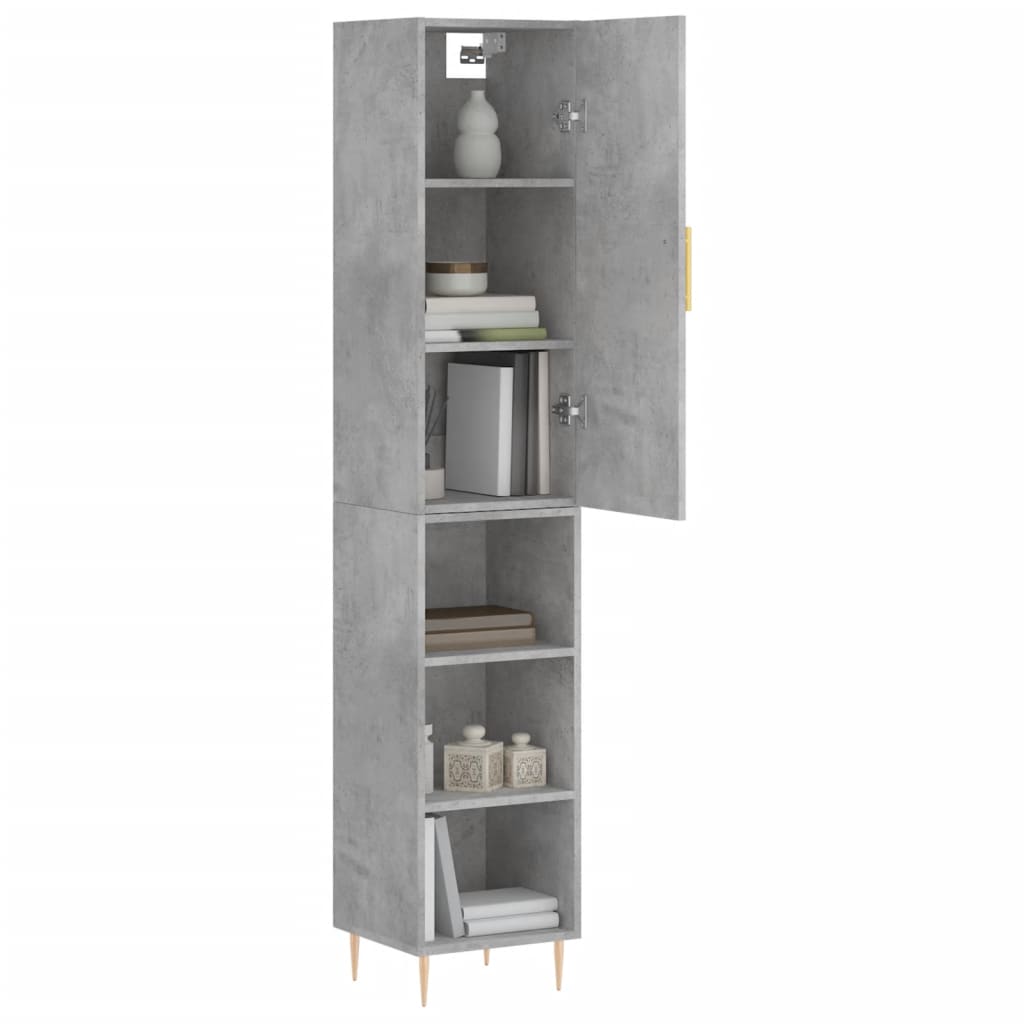 Skříň Highboard Betonově Šedá 34,5X34X180 Cm Kompozitní Dřevo