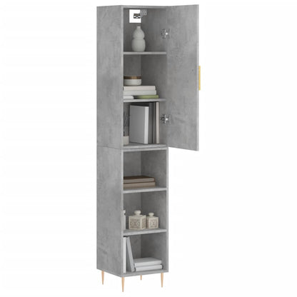 Skříň Highboard Betonově Šedá 34,5X34X180 Cm Kompozitní Dřevo