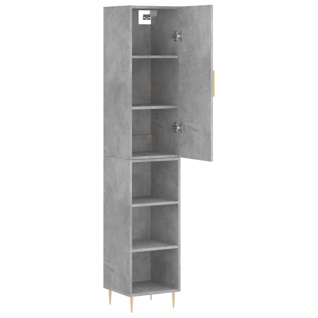 Skříň Highboard Betonově Šedá 34,5X34X180 Cm Kompozitní Dřevo