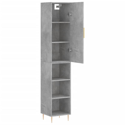 Skříň Highboard Betonově Šedá 34,5X34X180 Cm Kompozitní Dřevo