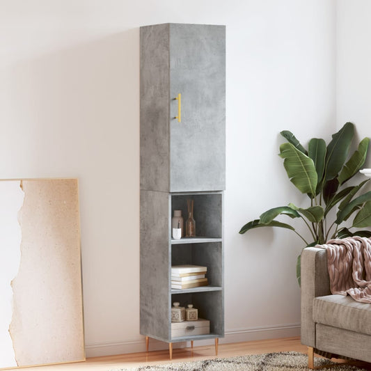 Skříň Highboard Betonově Šedá 34,5X34X180 Cm Kompozitní Dřevo