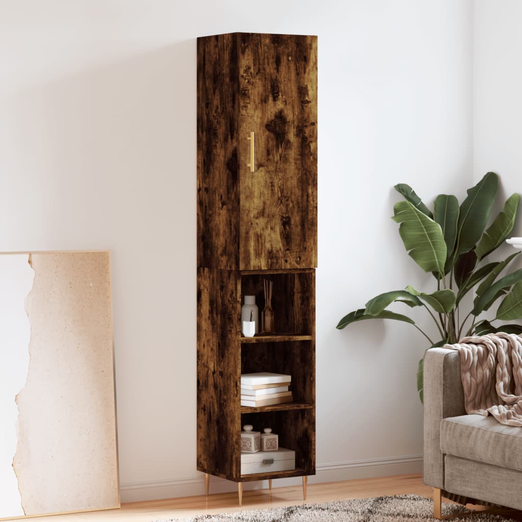 Skříň Highboard Betonově Šedá 34,5X34X180 Cm Kompozitní Dřevo