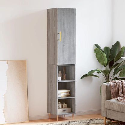 Skříň Highboard Betonově Šedá 34,5X34X180 Cm Kompozitní Dřevo