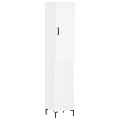 Skříň Highboard Bílá 34,5 X 34 X 180 Cm Kompozitní Dřevo