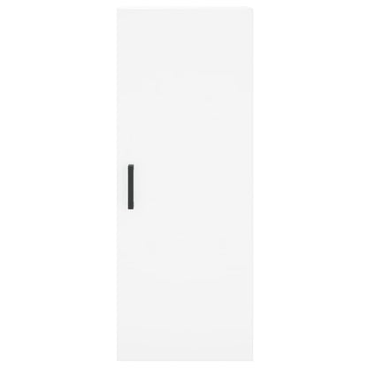 Skříň Highboard Bílá 34,5 X 34 X 180 Cm Kompozitní Dřevo