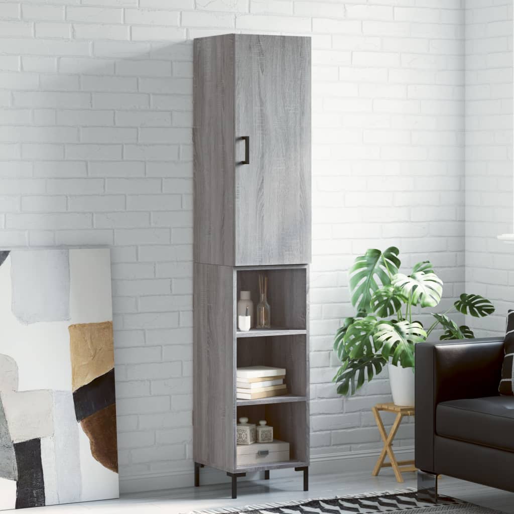 Skříň Highboard 34,5 X 34 X 180 Cm Kompozitní Dřevo