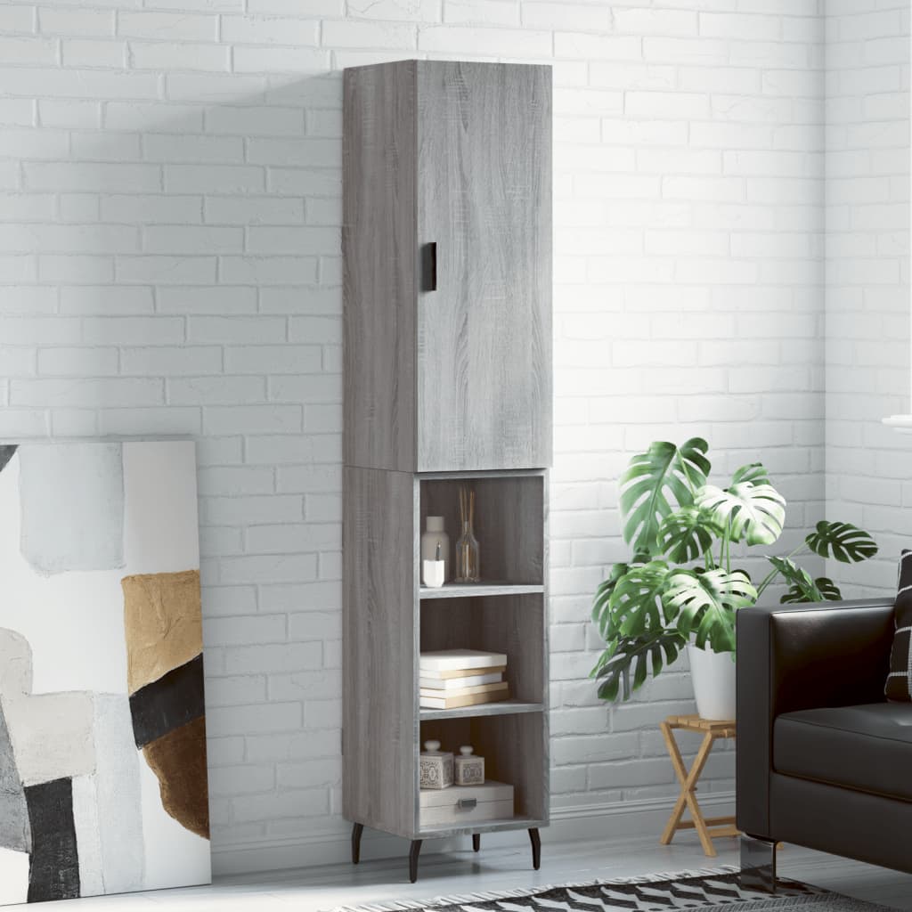 Skříň Highboard 34,5 X 34 X 180 Cm Kompozitní Dřevo