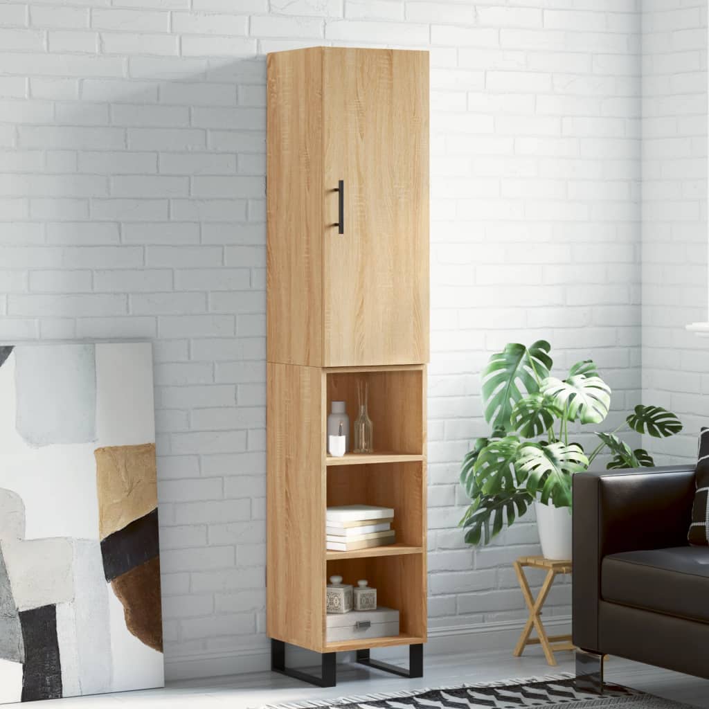 Skříň Highboard 34,5 X 34 X 180 Cm Kompozitní Dřevo