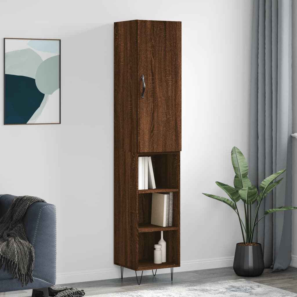 Skříň Highboard 34,5 X 34 X 180 Cm Kompozitní Dřevo