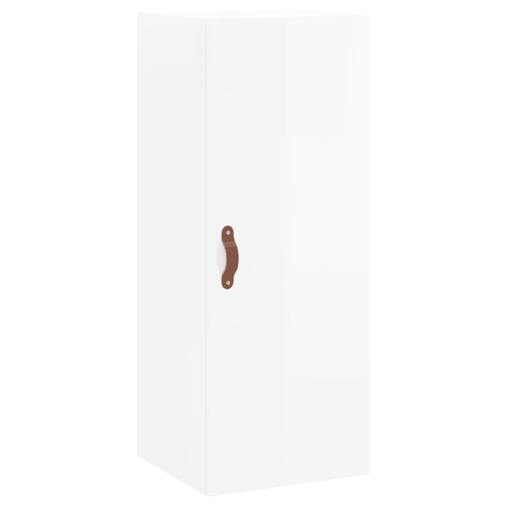 Skříň Highboard Bílá S Vysokým Leskem 34,5X34X180 Cm Kompozit