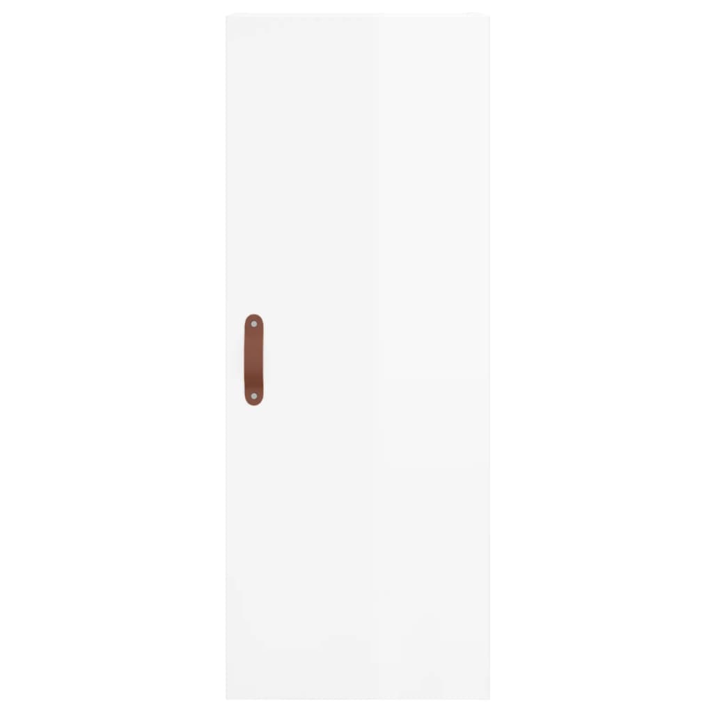 Skříň Highboard Bílá S Vysokým Leskem 34,5X34X180 Cm Kompozit