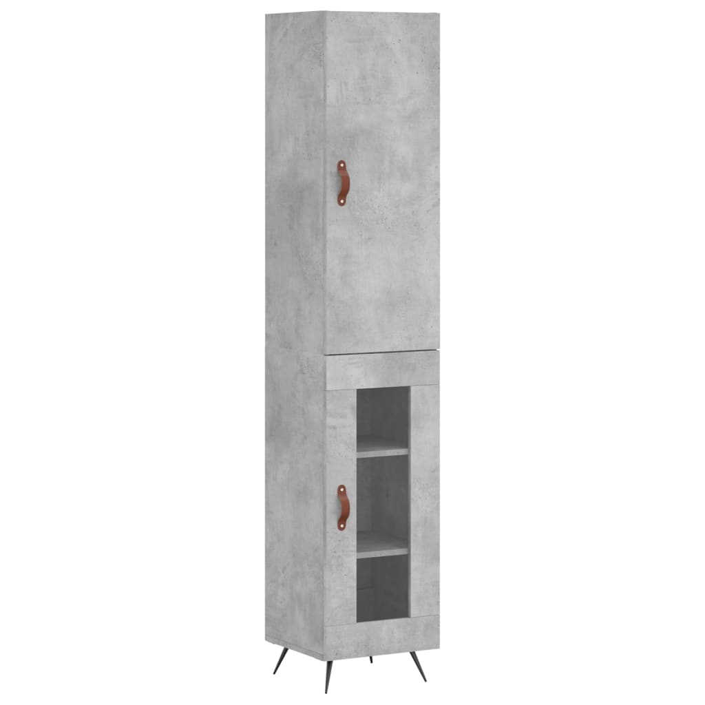 Skříň Highboard Betonově Šedá 34,5X34X180 Cm Kompozitní Dřevo