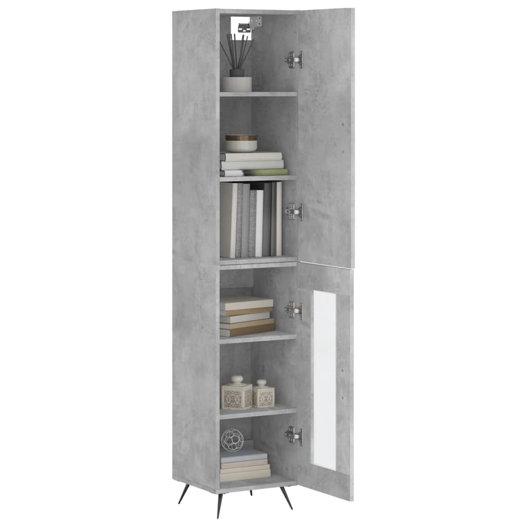 Skříň Highboard Betonově Šedá 34,5X34X180 Cm Kompozitní Dřevo