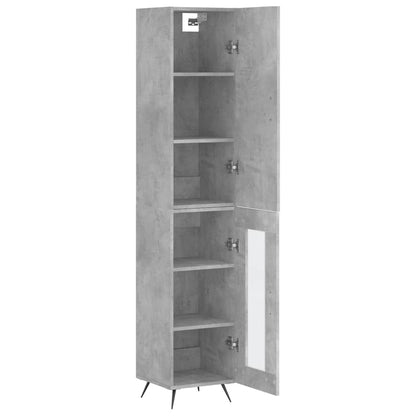 Skříň Highboard Betonově Šedá 34,5X34X180 Cm Kompozitní Dřevo