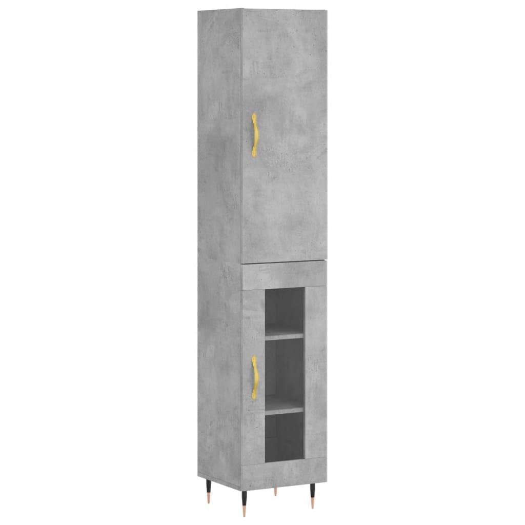 Skříň Highboard Betonově Šedá 34,5X34X180 Cm Kompozitní Dřevo