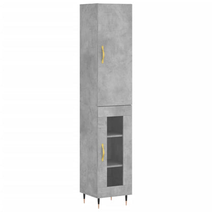 Skříň Highboard Betonově Šedá 34,5X34X180 Cm Kompozitní Dřevo