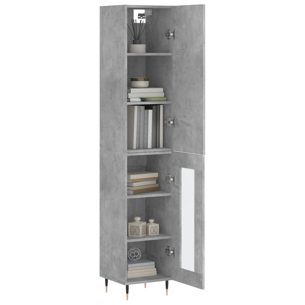 Skříň Highboard Betonově Šedá 34,5X34X180 Cm Kompozitní Dřevo