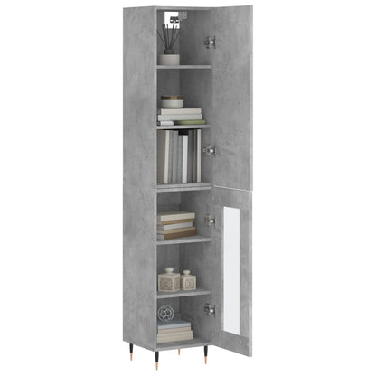 Skříň Highboard Betonově Šedá 34,5X34X180 Cm Kompozitní Dřevo