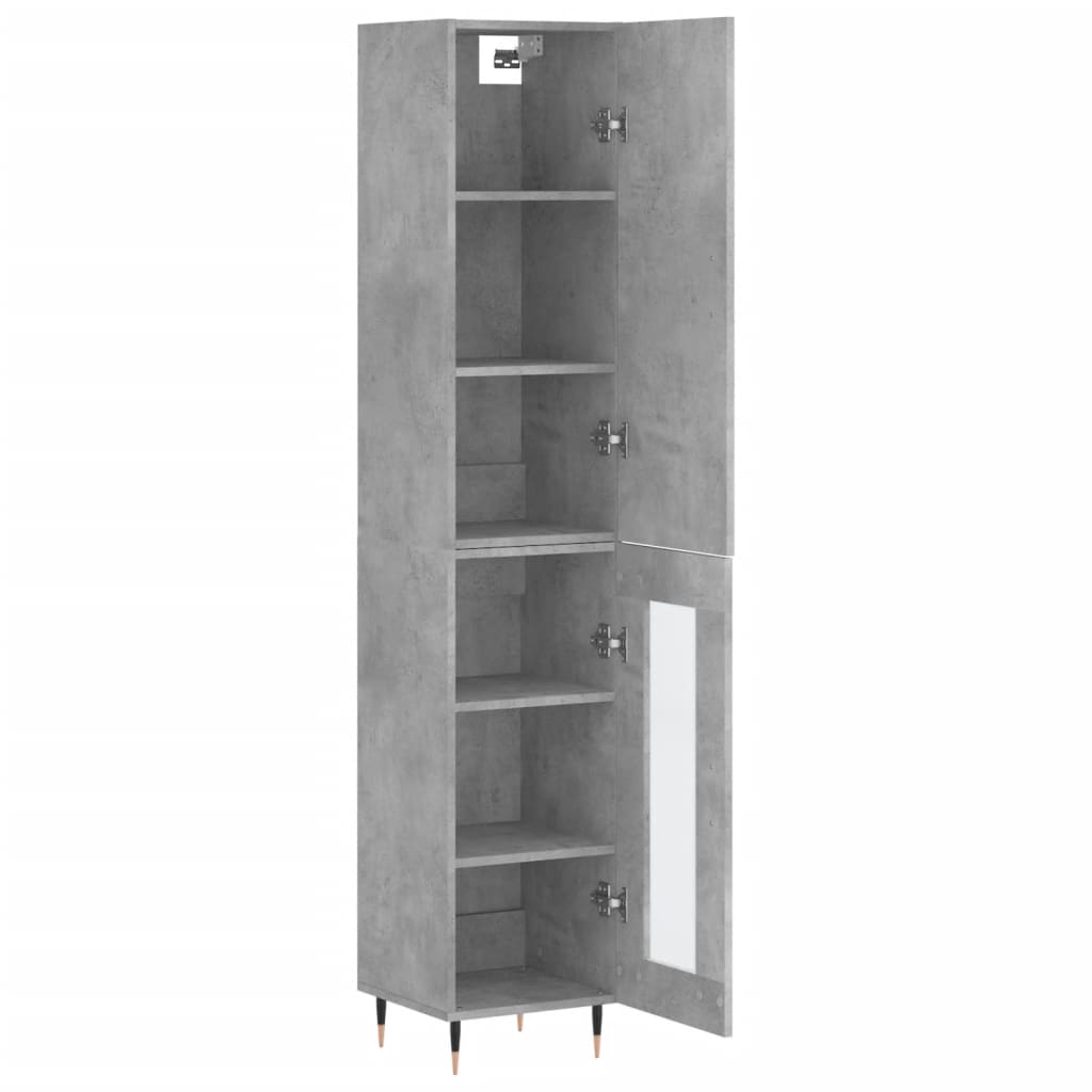 Skříň Highboard Betonově Šedá 34,5X34X180 Cm Kompozitní Dřevo