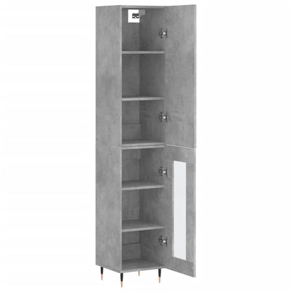 Skříň Highboard Betonově Šedá 34,5X34X180 Cm Kompozitní Dřevo