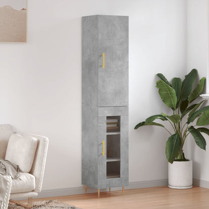 Skříň Highboard Betonově Šedá 34,5X34X180 Cm Kompozitní Dřevo