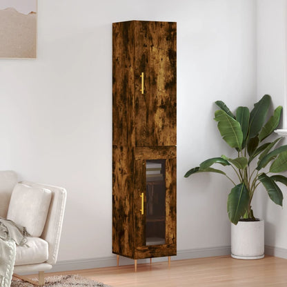 Skříň Highboard Betonově Šedá 34,5X34X180 Cm Kompozitní Dřevo