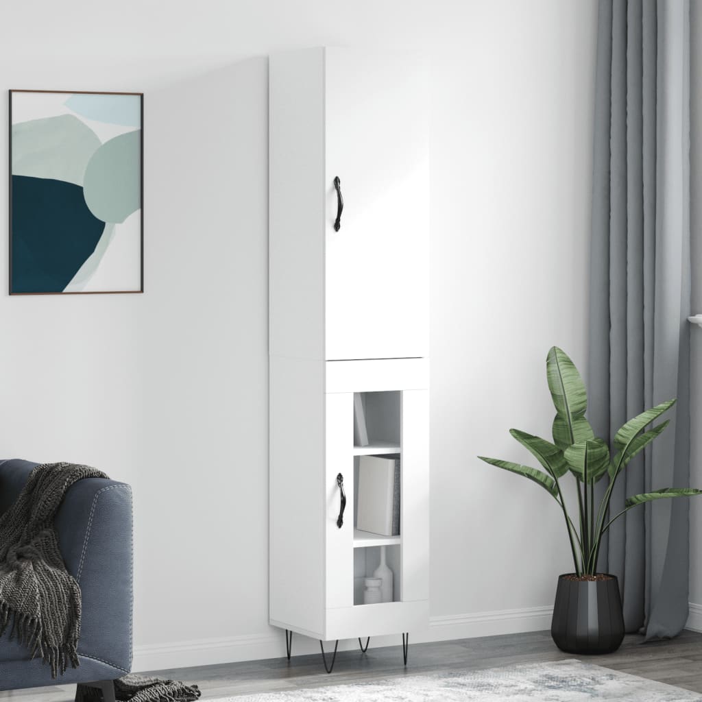 Skříň Highboard 34,5 X 34 X 180 Cm Kompozitní Dřevo