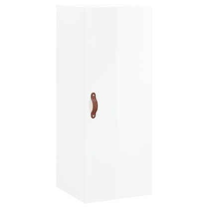 Skříň Highboard Bílá S Vysokým Leskem 34,5X34X180 Cm Kompozit