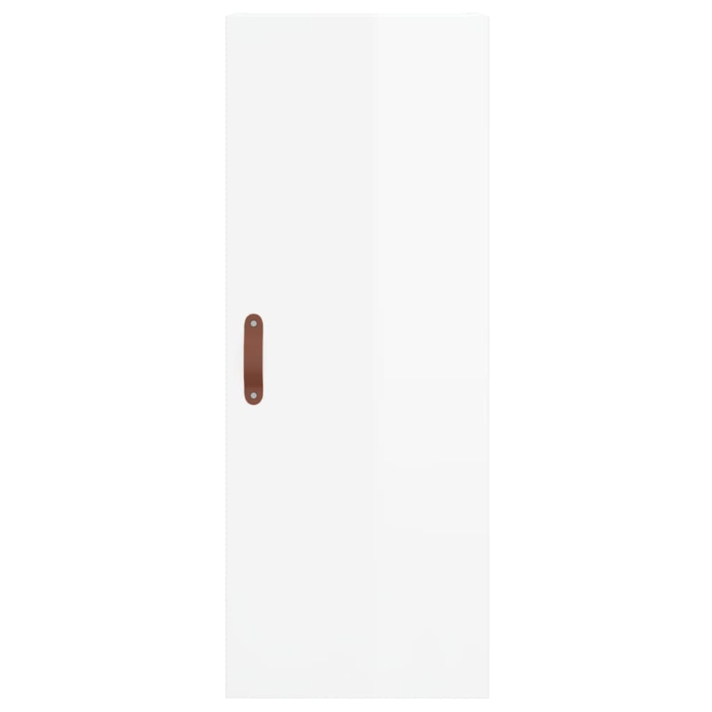 Skříň Highboard Bílá S Vysokým Leskem 34,5X34X180 Cm Kompozit