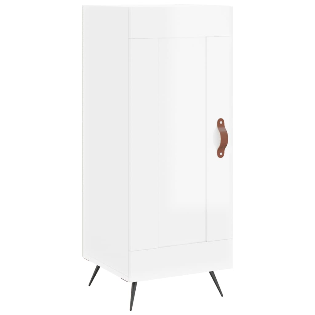 Skříň Highboard Bílá S Vysokým Leskem 34,5X34X180 Cm Kompozit
