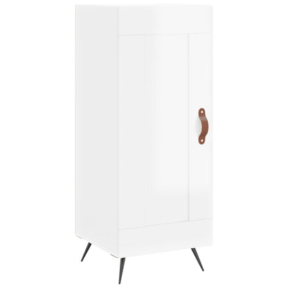 Skříň Highboard Bílá S Vysokým Leskem 34,5X34X180 Cm Kompozit