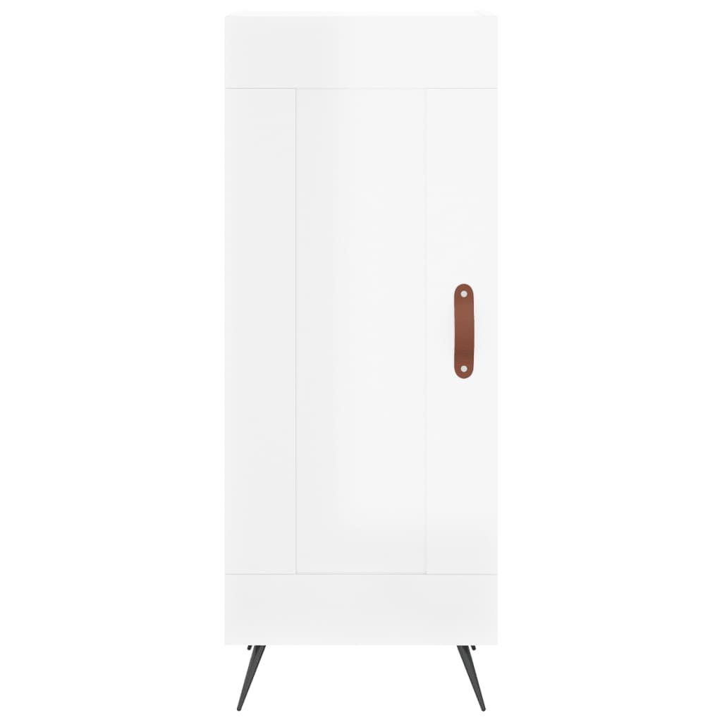 Skříň Highboard Bílá S Vysokým Leskem 34,5X34X180 Cm Kompozit
