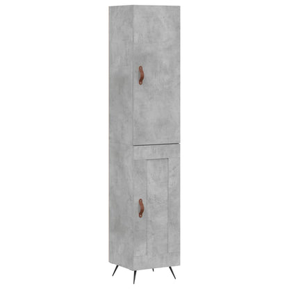 Skříň Highboard Betonově Šedá 34,5X34X180 Cm Kompozitní Dřevo