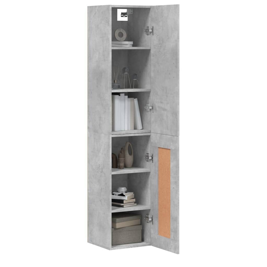 Skříň Highboard Betonově Šedá 34,5X34X180 Cm Kompozitní Dřevo