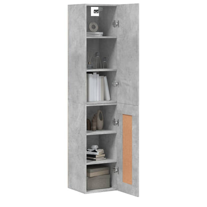 Skříň Highboard Betonově Šedá 34,5X34X180 Cm Kompozitní Dřevo