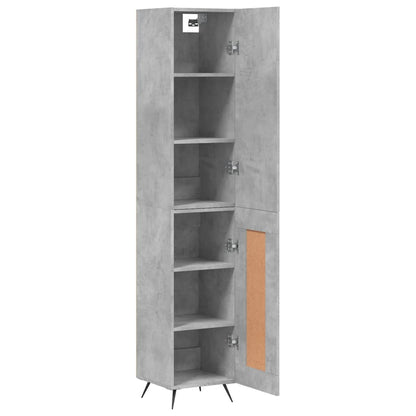 Skříň Highboard Betonově Šedá 34,5X34X180 Cm Kompozitní Dřevo