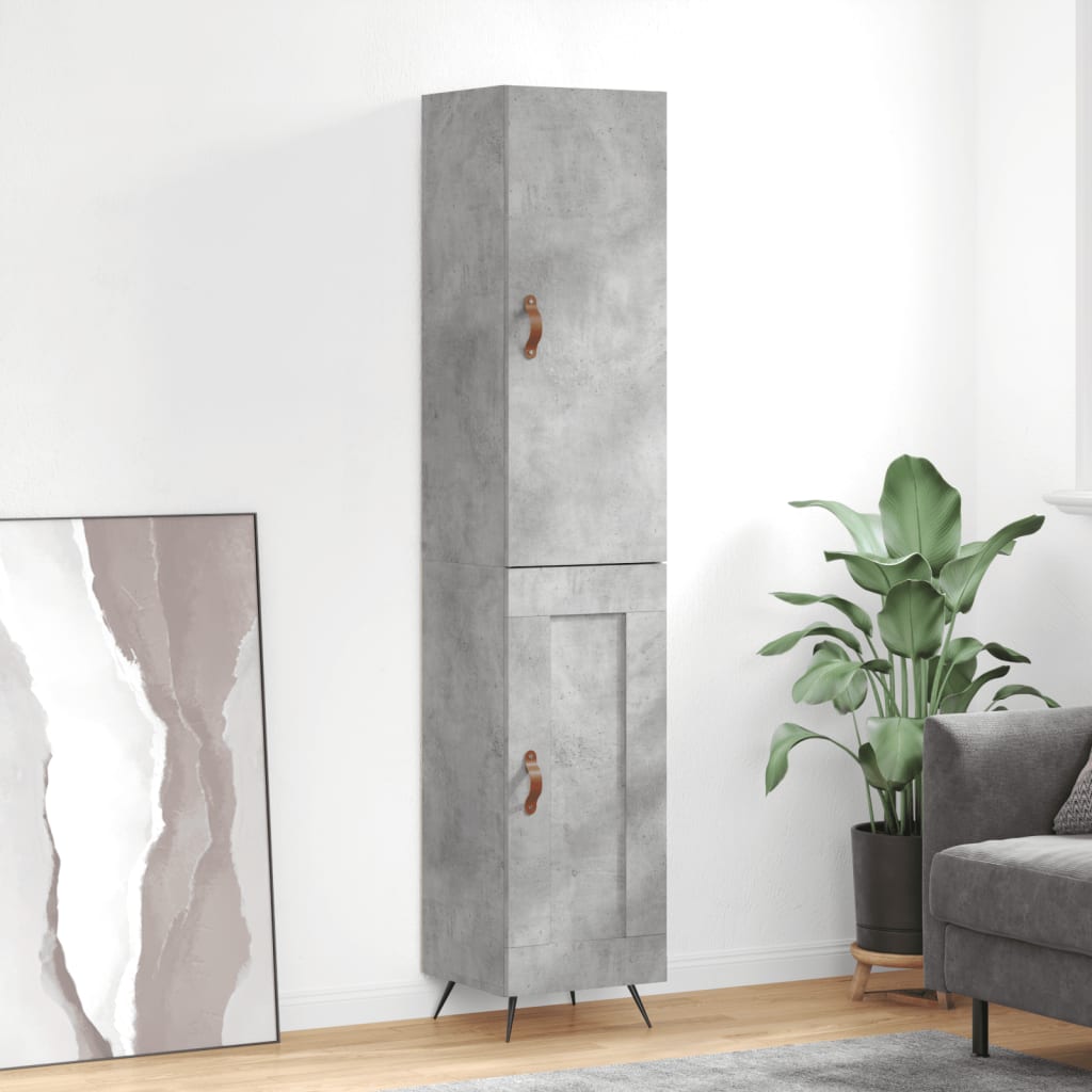 Skříň Highboard Betonově Šedá 34,5X34X180 Cm Kompozitní Dřevo