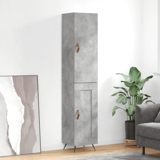Skříň Highboard Betonově Šedá 34,5X34X180 Cm Kompozitní Dřevo