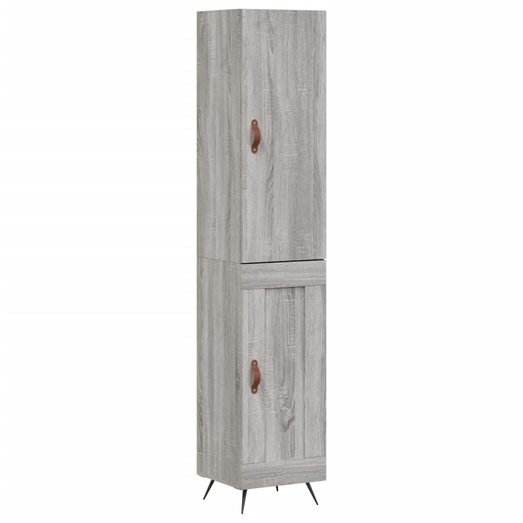 Skříň Highboard Šedá Sonoma 34,5 X 34 X 180 Cm Kompozitní Dřevo