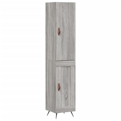 Skříň Highboard Šedá Sonoma 34,5 X 34 X 180 Cm Kompozitní Dřevo