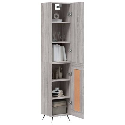 Skříň Highboard Šedá Sonoma 34,5 X 34 X 180 Cm Kompozitní Dřevo