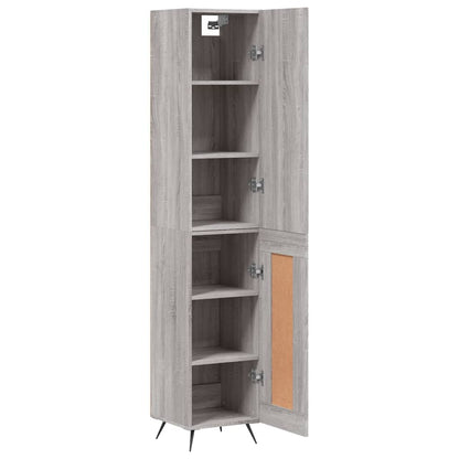 Skříň Highboard Šedá Sonoma 34,5 X 34 X 180 Cm Kompozitní Dřevo