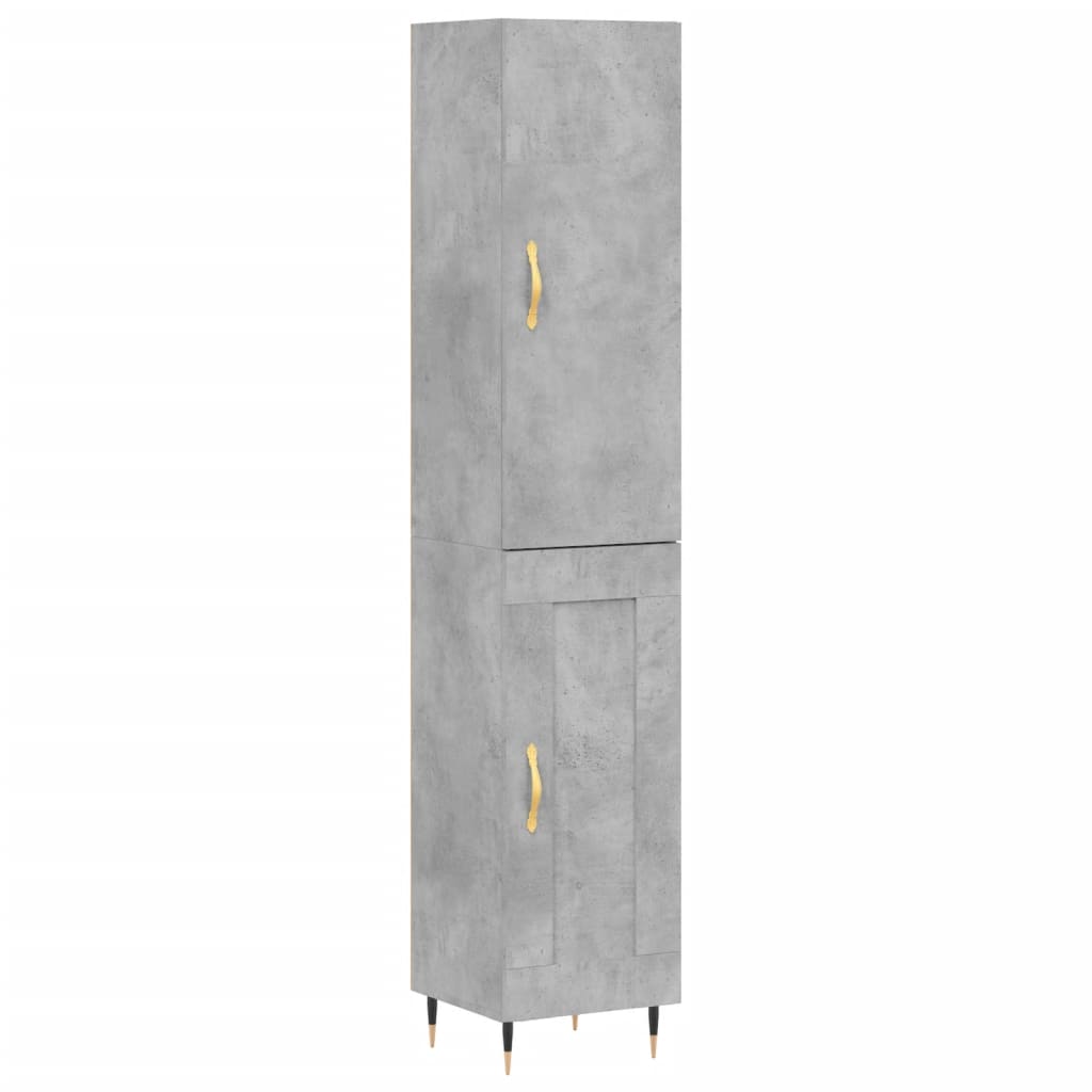 Skříň Highboard Betonově Šedá 34,5X34X180 Cm Kompozitní Dřevo