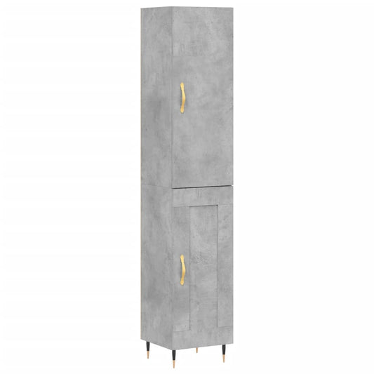 Skříň Highboard Betonově Šedá 34,5X34X180 Cm Kompozitní Dřevo