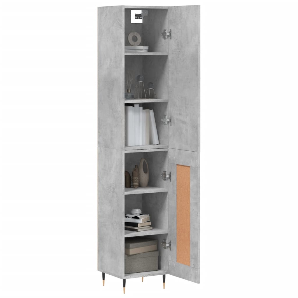 Skříň Highboard Betonově Šedá 34,5X34X180 Cm Kompozitní Dřevo