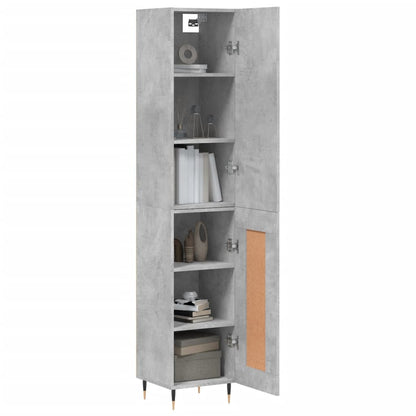 Skříň Highboard Betonově Šedá 34,5X34X180 Cm Kompozitní Dřevo